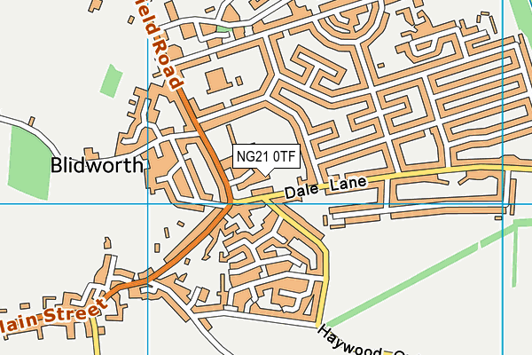 NG21 0TF map - OS VectorMap District (Ordnance Survey)