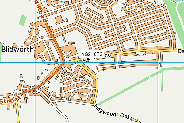 NG21 0TG map - OS VectorMap District (Ordnance Survey)