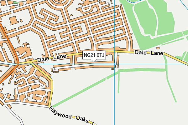 NG21 0TJ map - OS VectorMap District (Ordnance Survey)