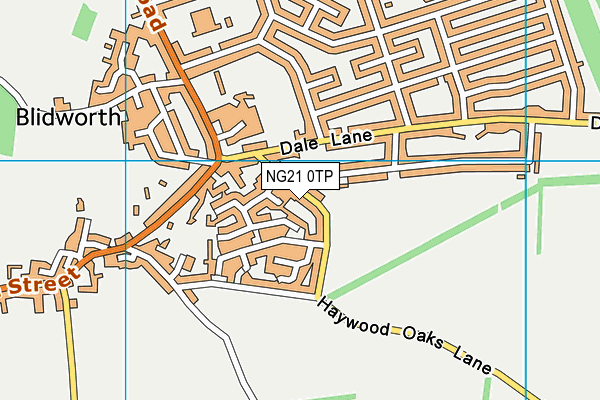 NG21 0TP map - OS VectorMap District (Ordnance Survey)