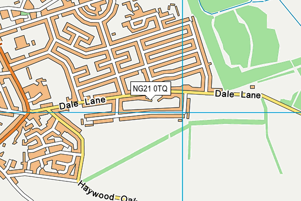 NG21 0TQ map - OS VectorMap District (Ordnance Survey)