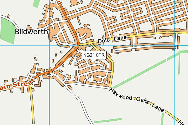 NG21 0TR map - OS VectorMap District (Ordnance Survey)