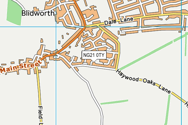 NG21 0TY map - OS VectorMap District (Ordnance Survey)