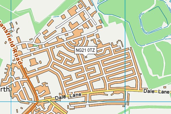 NG21 0TZ map - OS VectorMap District (Ordnance Survey)