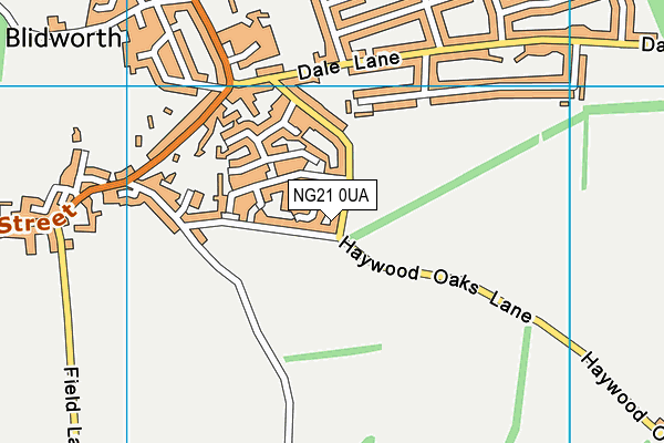 NG21 0UA map - OS VectorMap District (Ordnance Survey)