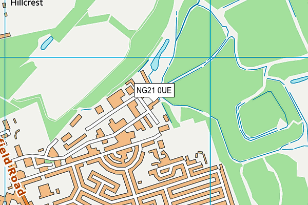 NG21 0UE map - OS VectorMap District (Ordnance Survey)