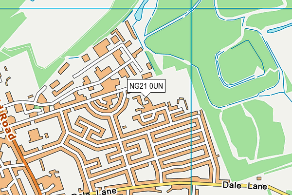 NG21 0UN map - OS VectorMap District (Ordnance Survey)