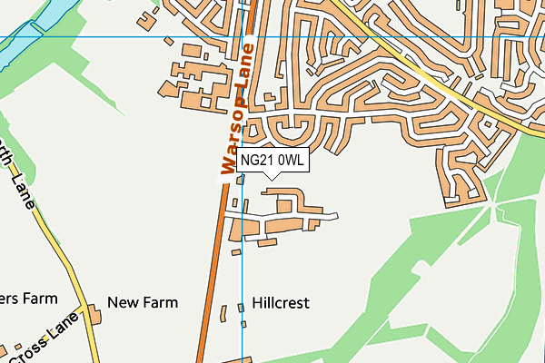 NG21 0WL map - OS VectorMap District (Ordnance Survey)