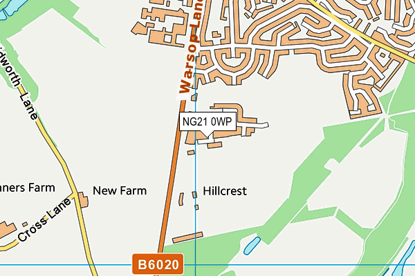 NG21 0WP map - OS VectorMap District (Ordnance Survey)