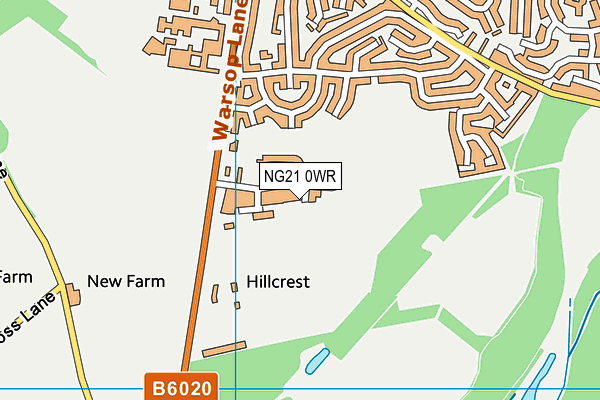 NG21 0WR map - OS VectorMap District (Ordnance Survey)