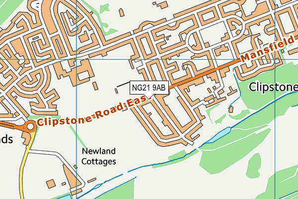 Clipstone Miners Welfare (The Lido Ground) map (NG21 9AB) - OS VectorMap District (Ordnance Survey)