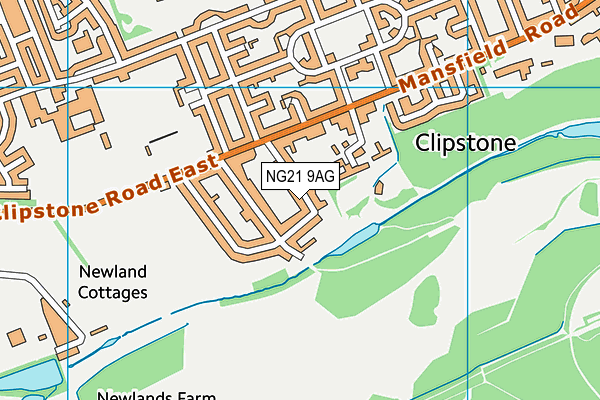 NG21 9AG map - OS VectorMap District (Ordnance Survey)