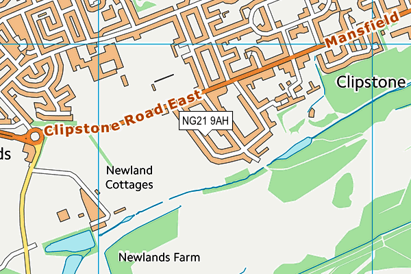 NG21 9AH map - OS VectorMap District (Ordnance Survey)