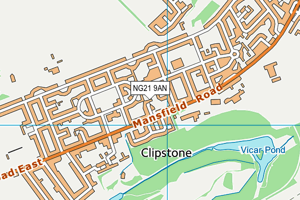 NG21 9AN map - OS VectorMap District (Ordnance Survey)