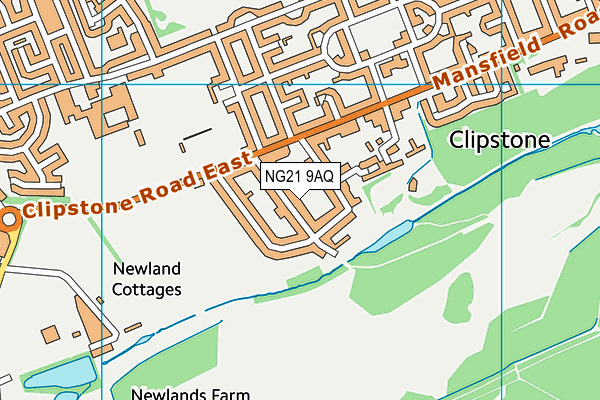NG21 9AQ map - OS VectorMap District (Ordnance Survey)