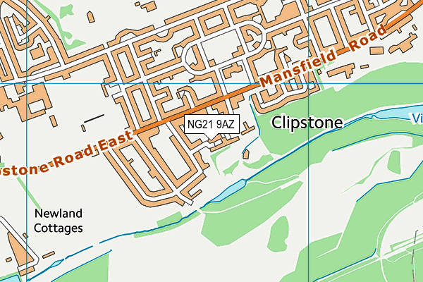 NG21 9AZ map - OS VectorMap District (Ordnance Survey)