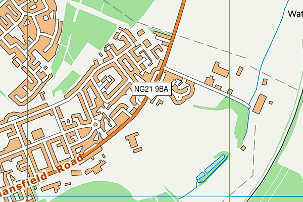 NG21 9BA map - OS VectorMap District (Ordnance Survey)