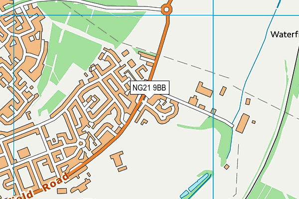 NG21 9BB map - OS VectorMap District (Ordnance Survey)