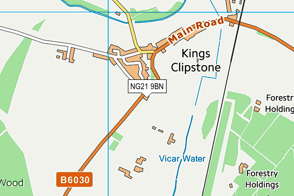 NG21 9BN map - OS VectorMap District (Ordnance Survey)