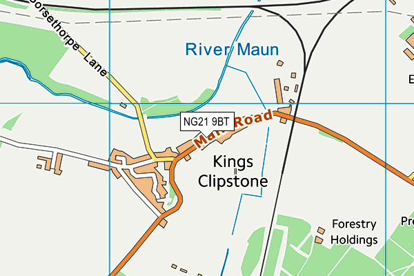 NG21 9BT map - OS VectorMap District (Ordnance Survey)