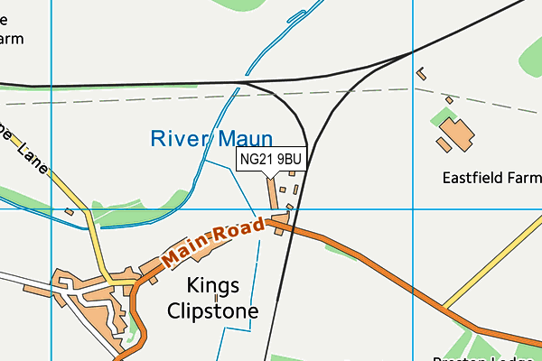 NG21 9BU map - OS VectorMap District (Ordnance Survey)