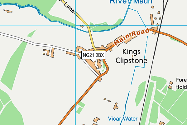 NG21 9BX map - OS VectorMap District (Ordnance Survey)