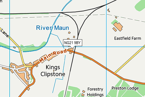 NG21 9BY map - OS VectorMap District (Ordnance Survey)