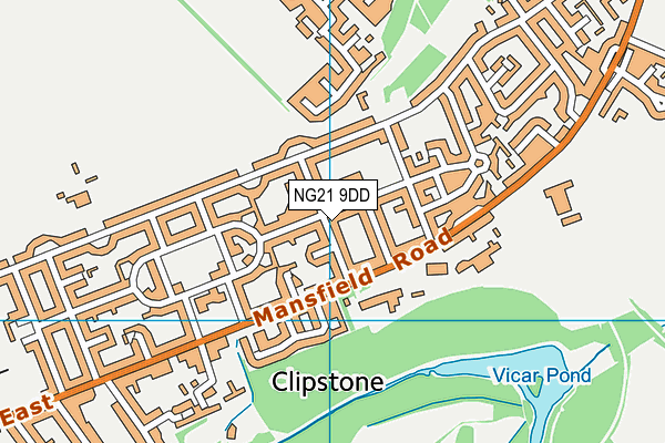 NG21 9DD map - OS VectorMap District (Ordnance Survey)