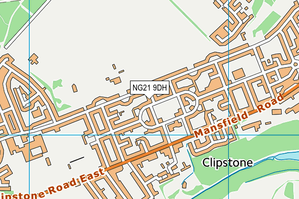 NG21 9DH map - OS VectorMap District (Ordnance Survey)