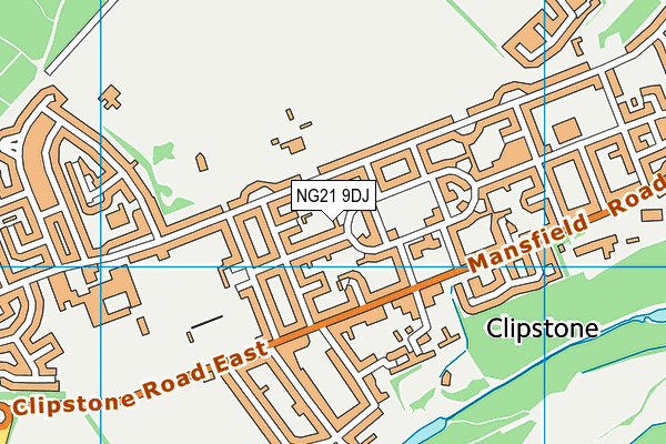 Clipstone Miners Welfare (Church Road Site) map (NG21 9DJ) - OS VectorMap District (Ordnance Survey)