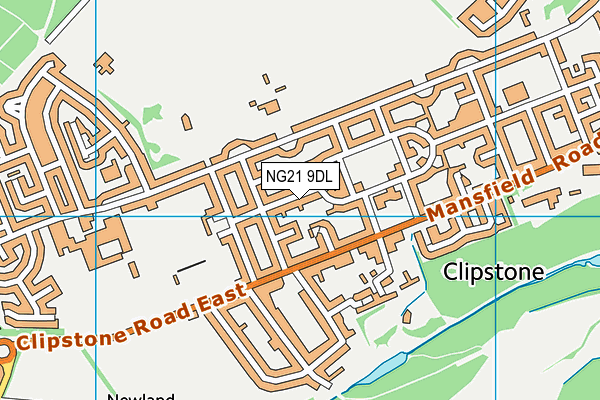 NG21 9DL map - OS VectorMap District (Ordnance Survey)