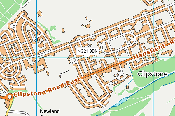 NG21 9DN map - OS VectorMap District (Ordnance Survey)