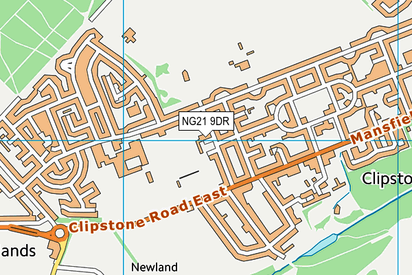 NG21 9DR map - OS VectorMap District (Ordnance Survey)