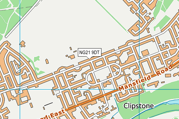 NG21 9DT map - OS VectorMap District (Ordnance Survey)