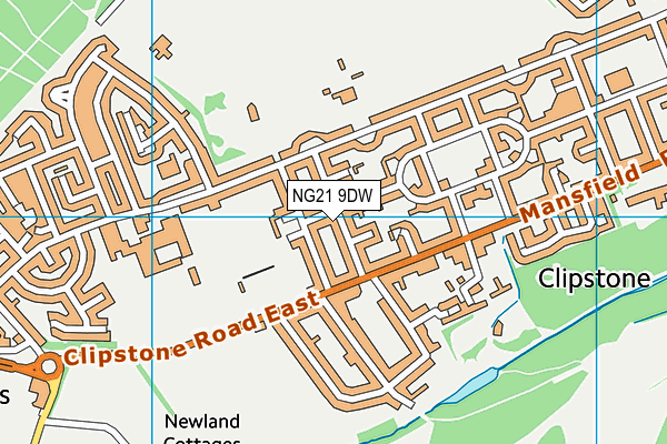 NG21 9DW map - OS VectorMap District (Ordnance Survey)
