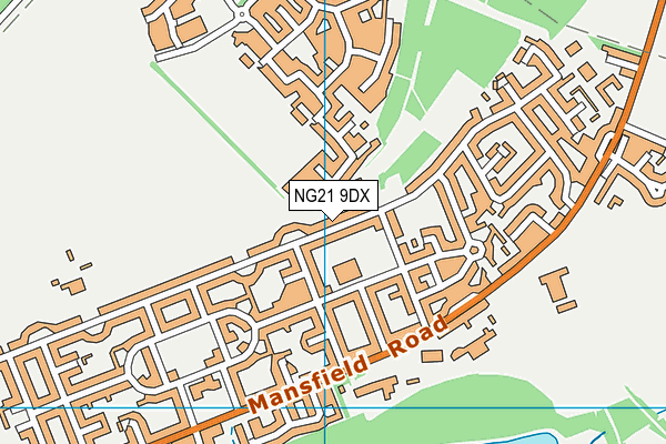 NG21 9DX map - OS VectorMap District (Ordnance Survey)