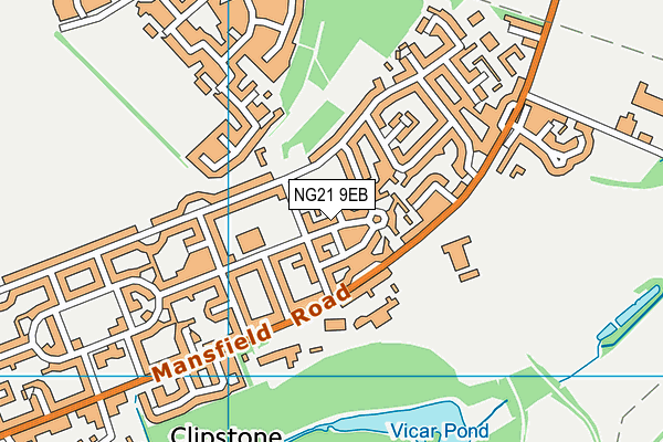 NG21 9EB map - OS VectorMap District (Ordnance Survey)