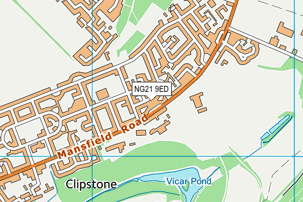 NG21 9ED map - OS VectorMap District (Ordnance Survey)