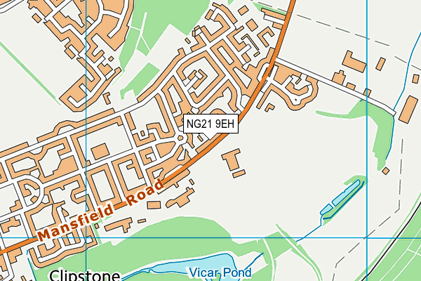 NG21 9EH map - OS VectorMap District (Ordnance Survey)