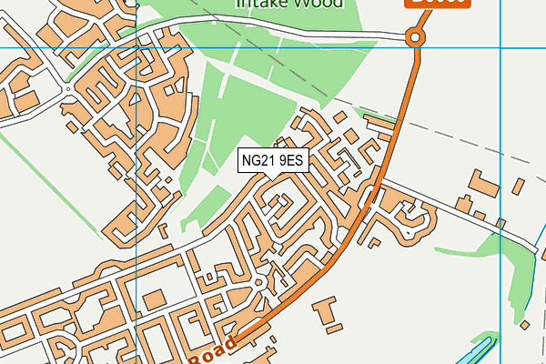 NG21 9ES map - OS VectorMap District (Ordnance Survey)