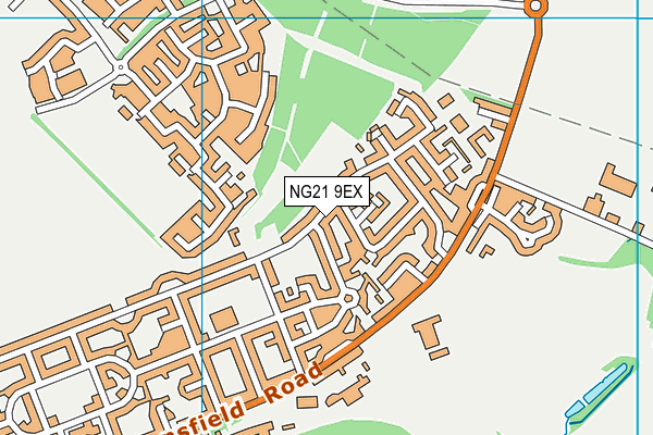 NG21 9EX map - OS VectorMap District (Ordnance Survey)