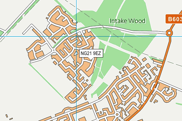 NG21 9EZ map - OS VectorMap District (Ordnance Survey)
