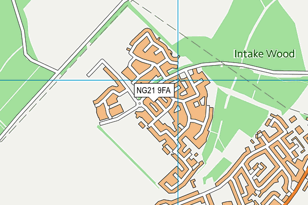 NG21 9FA map - OS VectorMap District (Ordnance Survey)