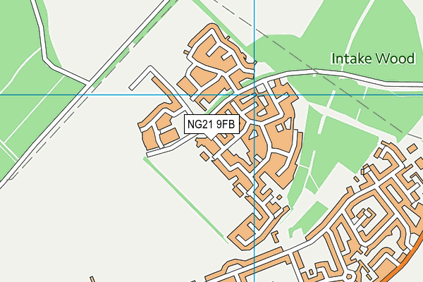 NG21 9FB map - OS VectorMap District (Ordnance Survey)