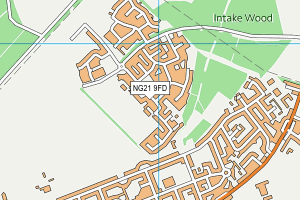 NG21 9FD map - OS VectorMap District (Ordnance Survey)