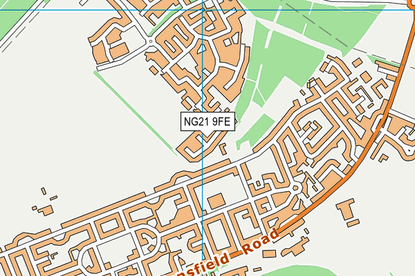 NG21 9FE map - OS VectorMap District (Ordnance Survey)