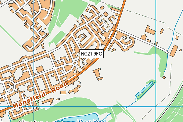 NG21 9FG map - OS VectorMap District (Ordnance Survey)