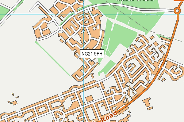 NG21 9FH map - OS VectorMap District (Ordnance Survey)