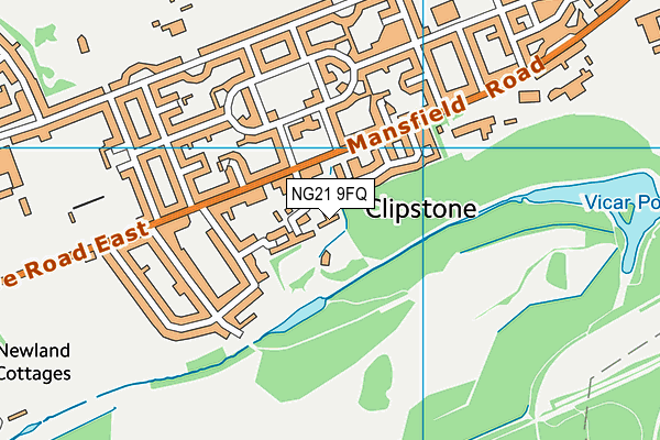 NG21 9FQ map - OS VectorMap District (Ordnance Survey)