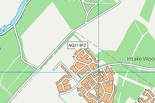 NG21 9FZ map - OS VectorMap District (Ordnance Survey)